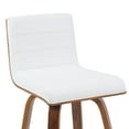 thumbnail image 5 of Vienna Modern Counter Height Swivel Bar Stool with Snow White Faux Leather Seat and Walnut Finished Wood Frame, 5 of 5