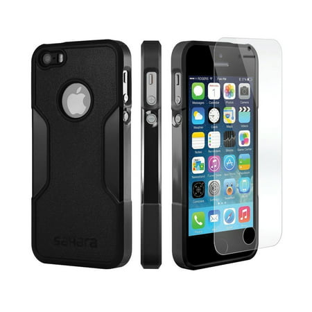 SaharaCase® iPhone 5 / 5s / SE Case Classic Protective Kit Bundle with ZeroDamage® Tempered Glass Screen Protector –