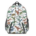 thumbnail image 3 of Dinosaur and Text White Pattern Backpack for School, Cute School Bag with Adjustable Shoulder Straps and Padded Back, 16.9"x12.6"x5.9", 3 of 5