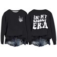 thumbnail image 2 of YVNAURA Halloween Sweatshirt for Women Oversized Vintage Graphic Pullover Crewneck Long Sleeve Loose Fit Spooky Season Shirt Fall Casual Top Party Daily Wear 1 Pack, Black,M, 2 of 9
