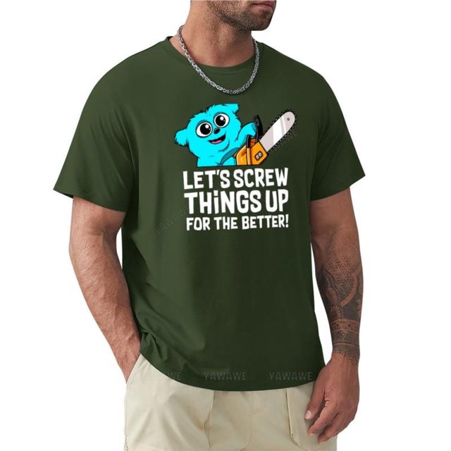 Camiseta de verano para hombre camisa de marca de gran tamaño motosierra Beebo