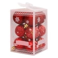 thumbnail image 1 of Wosthever Paquete de 12 bolas de Navidad decoración de ambientes festivos fotografía adornos de interior Bar ventana de jardín decoración Kits de decoración para fiestas Rojo, 1 of 6