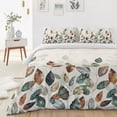 thumbnail image 4 of Fall Thanksgiving 4 Piece Bedding Set, Blue Green Plants Eucalyptus Leaves Twin Size Duvet Cover Set with Zipper Closure & Corner Ties Soft Breathable Comforter Cover for Bedroom, 4 of 9