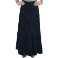 thumbnail image 3 of Women's Button Front Long Ankle Length Tiered Corduroy Maxi Skirt, 3 of 10