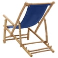 thumbnail image 5 of vidaXL Chaise Longue en Bambou et Toile Bleu Marine, 5 of 5