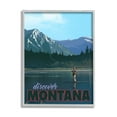 thumbnail image 4 of Stupell Industries Montana Travel Fly Fishing Lake Mountains Landscape Graphic Art Gray Framed Art Print Wall Art, Design by David Owens Illustration, 4 of 5
