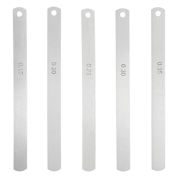 Uxcell 5 Pack Metric Steel Feeler Gauge, 0.15mm-0.35mm Thickness Filler Gauge,Valves, Guitar Gauge Gage Measuring Tool