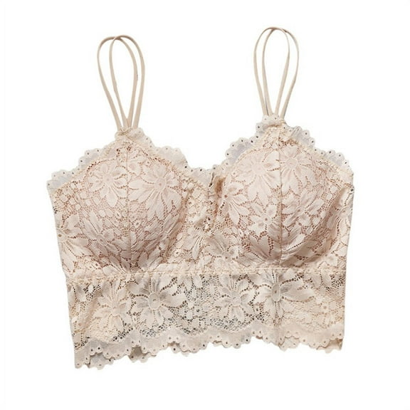 Women Lingerie Corset Lace Floral Bralette Padded Bra Camis Underwear Wire Free Sheer Lace Bra Crop Tops Brassiere