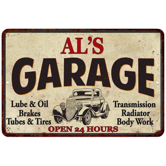 AL'S Garage Man Cave Metal Sign Decor 8x12 208120014438