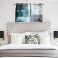 thumbnail image 4 of Teal Gray Kitchen Curtains Short 45 Inch Length, Modern Oil Painted Art Abstract Geometric Grommet Top Bedroom Living Room Curtains, Light Filtering Cafe Curtain Drapes 2 Panels Set 84''x45'', 4 of 9