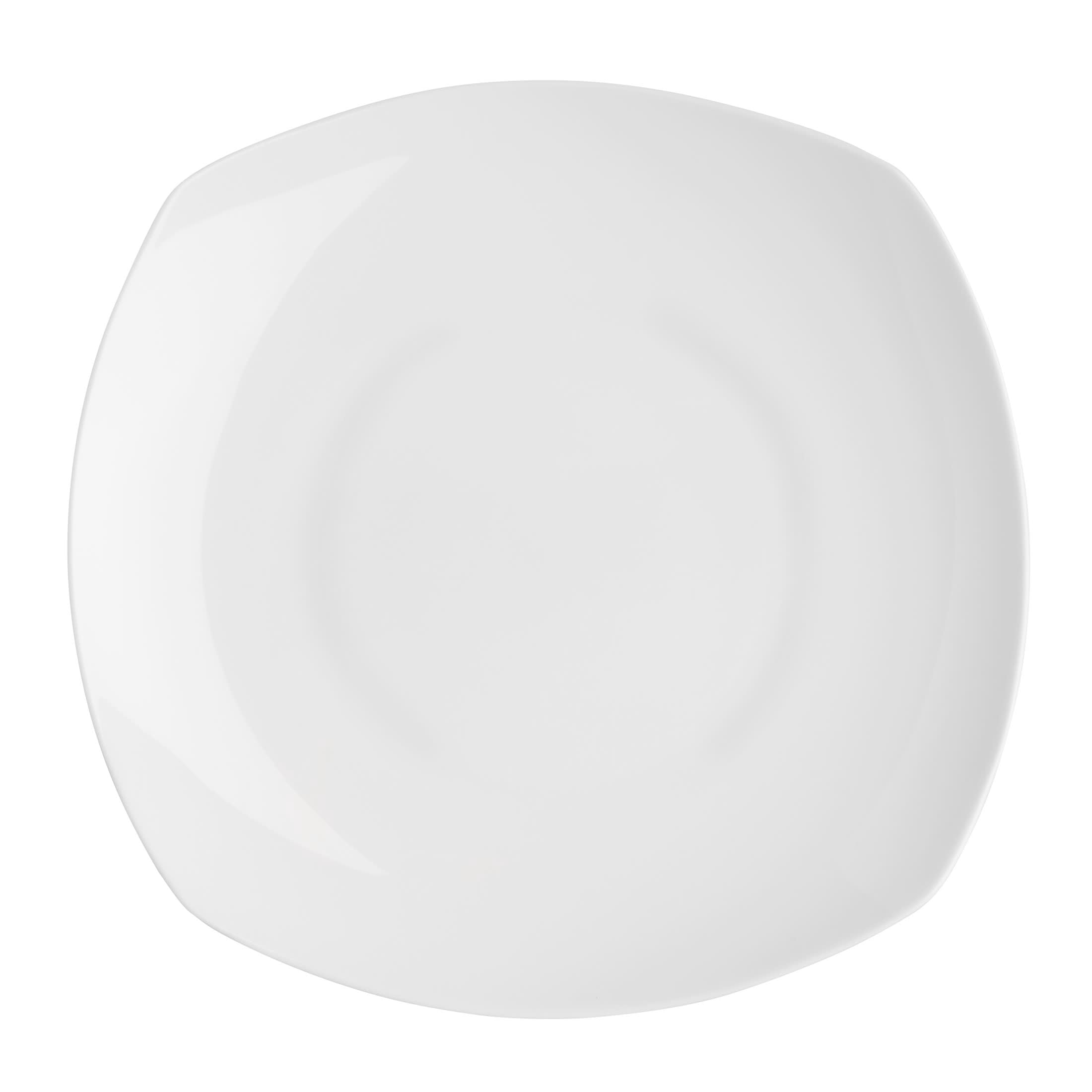 Fitz and Floyd Nevaeh Soft Square 12-Piece White Bone China Tableware Set (Service for 4)