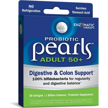 Enzymatic Therapy Probiotic Pearls Adult 50+ Digestive & Colon Support Softgels 30 (Best Foods To Cleanse Colon)