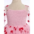 thumbnail image 6 of IBTOM CASTLE Toddler Girl Birthday Dress Floral Confetti Tulle Formal Wedding Party Long Sleeve Dresses for Cake Smash Photo Shoot 12-18 Months Pink Heart, 6 of 8