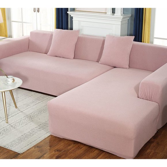 Laklulu - Funda de sofá gruesa y elegante en forma de L, para 1, 2, 3 y 4 plazas, suave, con parte inferior elástica, protector de muebles para sala de estar, color blanco, 1 plaza (90-140 cm)