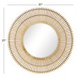 thumbnail image 4 of DecMode 37" x 37" Brown Handmade Stick Starburst Wall Mirror with Wrapped Details, 4 of 12
