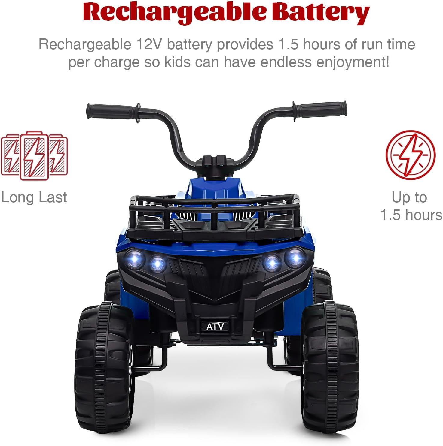 Trilenars 12V ATV Electric 4 Wheeler in Blue for Ages 2-5Y,Blue