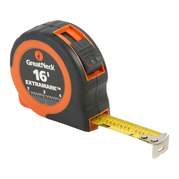 GreatNeck ExtraMarkTape Measure, Easy to Read, 16' x 3/4"