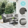 thumbnail image 4 of Martha Stewart Indoor-Outdoor Modular Patio 5-Seat Sectional Sofa in Gray Rattan Wicker with Gray All-Weather Cushions, 4 of 11
