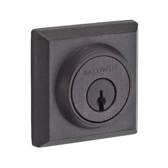 Baldwin DC.TSD.112 Double Cylinder Traditional Square Deadbolt Venetian Bronze
