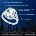 thumbnail image 2 of Gem Stone King 925 Sterling Silver Sky Blue Simulated Aquamarine Engagement Ring for Women (4.82 Cttw, Oval 12X10MM, Available 5,6,7,8,9), 2 of 5