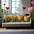 thumbnail image 6 of HUGNEO 20x20 Inch Orange White 3D Flower Pillow Cover, Fresh Healing Decorative Cushion Case for Sofa Bedroom, No Insert, 6 of 8