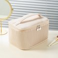 thumbnail image 5 of Bolsa de maquillaje, bolsa de cosméticos, bolsa de cosméticos de viaje de gran capacidad, bolsa de cosméticos portátil, bolsa de maquillaje de doble capa con espacio separado, 5 of 5