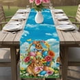 thumbnail image 4 of Easter Table Runner 120 Inches, Country Spring Rabbit Flowers Eggs Blue Sky Bed Runner Dresser Scarves Tabletop for Indoor Outdoor Parties/Ceremony/Banquet, 13"x 120", 4 of 8