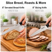 Knife Set with Block and Sharpener, High Carbon Stainless Steel Chef Knife block Set for Kitchen(15 PCS Pro Black)