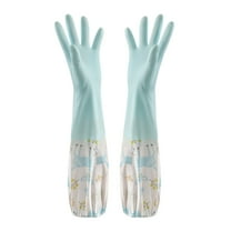 Eguiwyn Kitchen Hand Protection Products Rubber Cleaning Gloves with Lining Household Thickening Pwaterproof Kitchen Dish Washing Latex Glove F