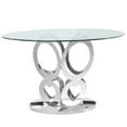 thumbnail image 2 of Silver Stainless Steel 5 Piece Dining Set with Round Clear Glass Table, 2 of 2
