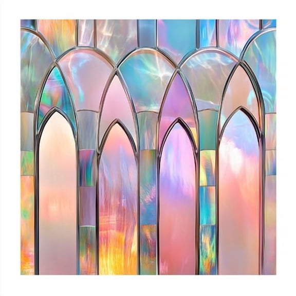 Stained Glass Static Window Film Privacy Protection Sun Blocking Glass Cling Waterproof PVC Home Office Bathroom Window Covering Film