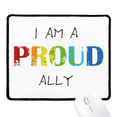 thumbnail image 1 of LGBT Rainbow Flag Proud Ally Mousepad Stitched Edge Mat Rubber Gang Pad, 1 of 2