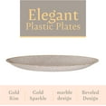 thumbnail image 4 of PLASTICPRO Elegant Plastic Dinner Plates Granite Gray Gold Rim Plastic Silverware, 64 Pack, 4 of 7