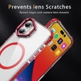 thumbnail image 6 of ELEHOLD for iPhone 16 Plus Case,Magnetic Compatible with Mag Safe Accessory Slim Thin Kickstand Shockproof Transparent Bumper Cover Non-Yellowing Shock-Absorbent Case for iPhone 16 Plus,Red, 6 of 8