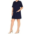 thumbnail image 3 of Women's Plus Size Casual Relaxed Fit Short Sleeves Front Pockets Solid T-Shirt Dress, 3 of 4