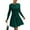 Dark Green, variant on Weardear Kint Dress for Women 2025 Casual Long Sleeve Ribbed Flowy Crewneck Dress with Tie Waist