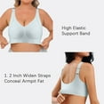 thumbnail image 5 of DuoJiaJ Women's Nude Adjustable Pull And Drop Large Size Underwear Women's Gathering Sports Bra Without Steel Rings Wireless Bras Blue, 5 of 5