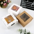 thumbnail image 3 of SPRING PARK 10Pcs Kraft Cupcake Boxes with Window, Kraft Standard Bakery Boxes with Window Food Grade Cake Container for Muffins Gift Treat Box Bulk, 3 of 7