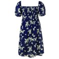 thumbnail image 5 of Drses Womens Plus Size Floral Midi Dress Womens Square Neck Smocked Casual Dress with Puff Sleeve & Pockets, 5 of 9