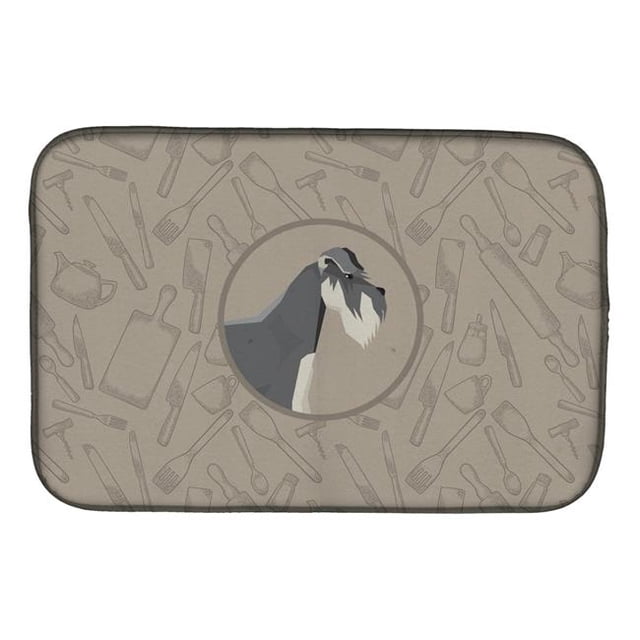 Carolines Treasures CK2206DDM Schnauzer in the Kitchen Dish Drying Mat