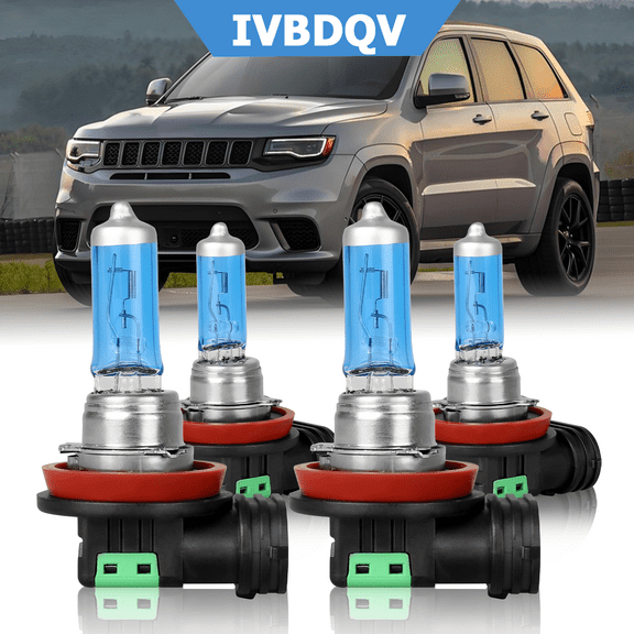 For Jeep Grand Cherokee 2017-2021 H9/H11 High Beam H11 Low Beam Halogen Light Bulb Combo Pack of 4