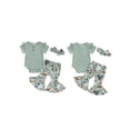 thumbnail image 2 of vera natura Baby Girl Romper Outfit Ribbed Ruffled Short Sleeve Jumpsuit with FloralChick Flare Pants Headband 3Pcs Outfit, 2 of 8