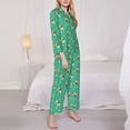 thumbnail image 3 of Fotbe Bulldog Puppy Flower Pattern Long Sleeve Pajama Set for Women,Sleepwear Set,2-piece Loungewear Set,Soft PJs Comfy Nightwear with Pockets -X-Large, 3 of 7