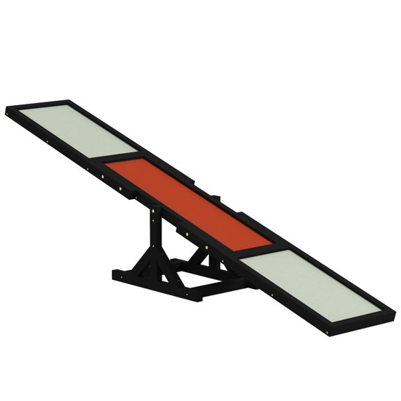 Wooden Dog Agility Seesaw, Weather-Resistant Training & Exercise Platform, Pet Supplies, 70.8" L x 11.8" W x 11.8" H, Black