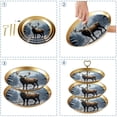 thumbnail image 4 of Christmas Elk Retro Elegant Plastic Discs Jewelry Display Stand with Iron Pillars | 32cm Height | 21cm/24cm/27cm Plates, 4 of 6