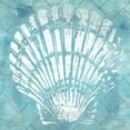 thumbnail image 2 of Vess, June Erica 26x26 Black Ornate Wood Framed with Double Matting Museum Art Print Titled - Cerulean Shell I, 2 of 4