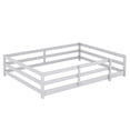 thumbnail image 5 of Jopath Full Size Floor Bed, Montessori Floor Bed with Fence, Wood Montessori Floor Bed for Kids Girls Boys (Gray), 5 of 9