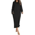 thumbnail image 3 of Bebetter Women's Long Robe: Hooded Bathrobe with Zipper Up Duster, Full-Length Solid Color_Special Gift, 3 of 5