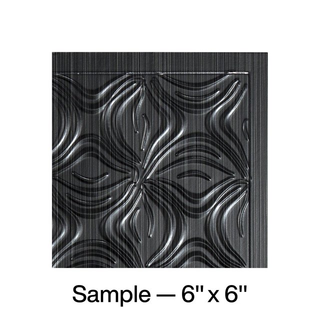FASÄDE Lotus Decorative Vinyl Backsplash Panel in Brushed Onyx(6X6 Inch Sample)