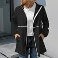 thumbnail image 5 of IROINNID Women's Mid-Length Zip Up Jacket Solid Color Long Sleeve Waterproof Outdoor Sports Casual Jacket, Black, 5 of 6